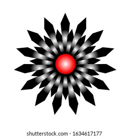 illustration vector graphic of shiny black flower logo. fit for logo or symbols