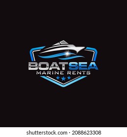 Illustration vector graphic of ship and boat concept logo design template