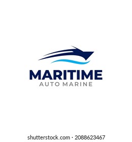 Illustration vector graphic of ship and boat concept logo design template