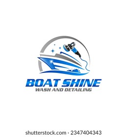 Illustration vector graphic of ship and boat detailing concept logo design template	
