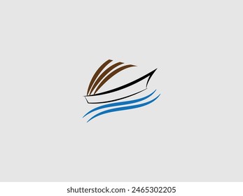 Illustration vector graphic of ship and boat concept logo design  speed boat logo  logo design vector  in boat logo design. 