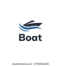 Ilustração vetorial gráfico de navio e barco conceito logotipo design modelo