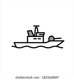 Illustration Vector graphic of ship icon