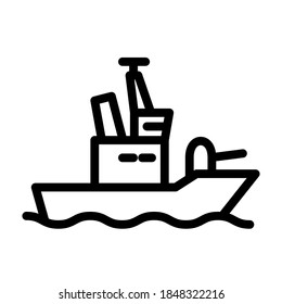 Illustration Vector graphic of ship icon