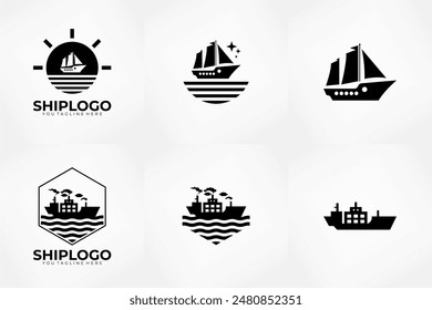 illustration vector graphic of ship logo unique collection 