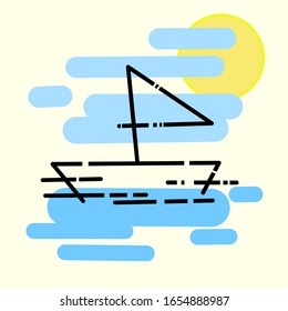 illustration vector graphic of ship wallpaper perfect for transportation, travel and etc