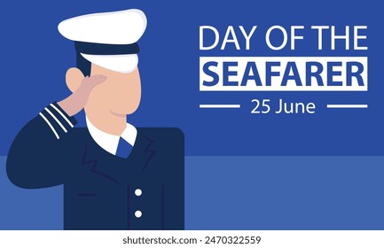 illustration vector graphic of a ship's captain salutes, perfect for international day, day of the seafarer, celebrate, greeting card, etc.