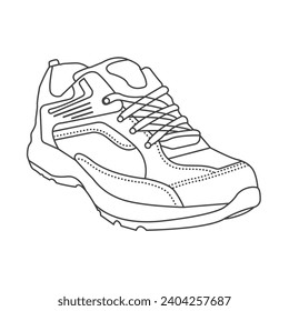 Illustration vector graphic  Shoe line art style isolated on a white background. 