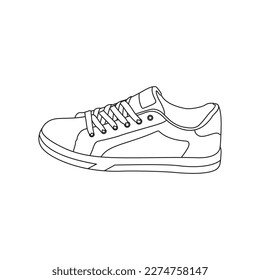 Illustration vector graphic of Shoes. Shoe line art style isolated on a white background. The illustration is Suitable for banners, flyers, stickers, Cards, etc.