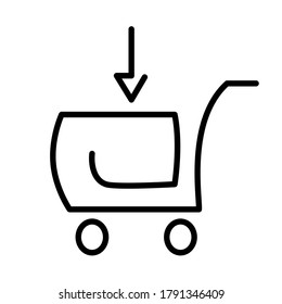 Ilustración vectorial gráfica del carro de rodaje o del icono del carro