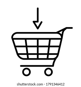 Illustration vector graphic of shooping cart or trolley icon