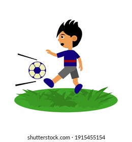 illustration vector graphic of shooting ball cartoon character