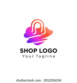 Ilustración vectorial gráfico del logo de tienda. Icono de compras. Inspiración de diseño. Adaptarse a su negocio, tienda o empresa