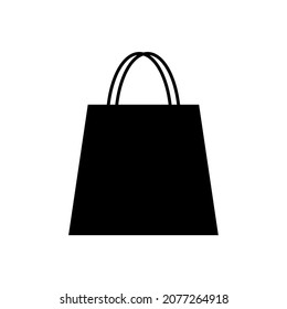 Illustration vector graphic of shopping bag icon. Black. Black bag logo. Online shopping. Shopping app. Simple flat image. Transparent background