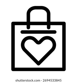 Ilustración Vector gráfico del icono del bolso de compras. Apto para la venta, compra, regalo, centro comercial, venta al por menor, etc.