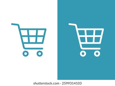 Illustration vector graphic of shopping cart icon. Black. Black basket logo. Online shopping. Shopping app. Simple flat image. Transparent background