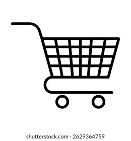 Illustration vector graphic of shopping cart icon. Black. Black basket logo. Online shopping. Shopping app. Simple flat image. Transparent background