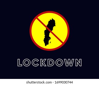 Illustration vector graphic of Sign caution of Sweden Lockdown. Vector illustration of warning sign. Coronavirus outbreak. Warning sign of Prohibited from leaving the Sweden country.