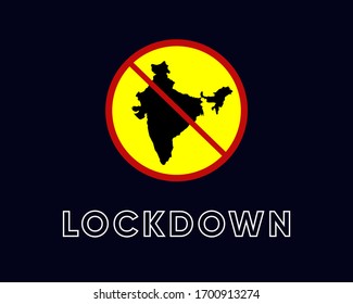 Illustration vector graphic of Sign caution of india Lockdown. Vector illustration of warning sign. Coronavirus outbreak. Warning sign of Prohibited from leaving the india country.