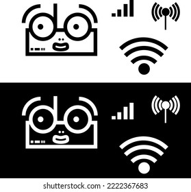 illustration vector graphic of signal icon include character with black and white colour,good for your project.