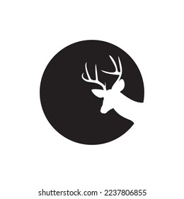 illustration vector graphic of silhouette background deer in circle.