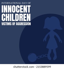 illustration vector graphic of silhouette of a girl in iron handcuffs, perfect for international day of innocent children victims of aggression, celebrate, greeting card, etc.