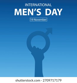 ilustração vetor gráfico de silhueta de mãos segurando um símbolo de gênero masculino, perfeito para o dia internacional, dia de mens, c elebrate, cartão de saudação, etc.