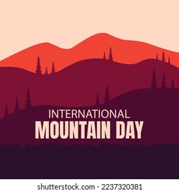 illustration vector graphic of silhouette of hilly forest, perfect for international day, mountain day, nature, celebrate, greeting card, etc.