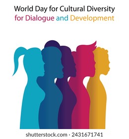 illustration vector graphic of silhouettes of people of different genders, perfect for international day, world day, cultural diverity, dialogue and development, celebrate, greeting card, etc.