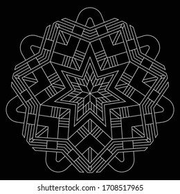Illustration vector graphic of silver geometric pattern with black background - fit for premium or fashionable packaging design, decorative greetings card, luxury background, etc.