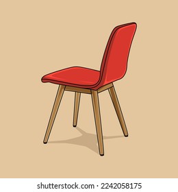 illustration vector graphic of a simple back view of a red chair perfect for a home decoration concept