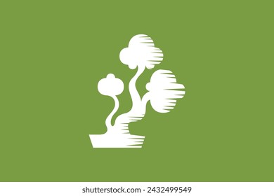 Illustration vector graphic of simple bonsai silhouette. Good for logo
