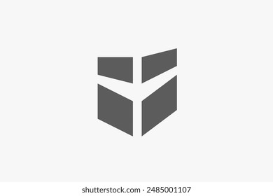 Ilustración Vector gráfico de silueta de caja simple. Bueno para el logotipo