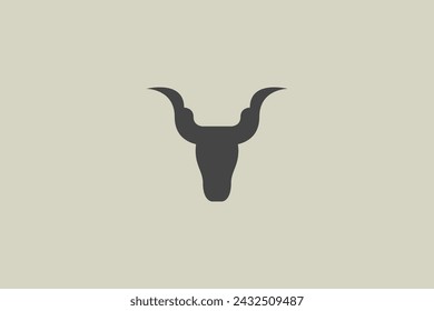 Ilustración vectorial gráfica de cabeza de toro simple. Bueno para el logotipo