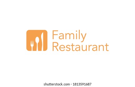 illustration vector graphic of simple, creative, flat, modern, abstract mark for family restaurant, fork, spoon, knife, cutlery logo design
