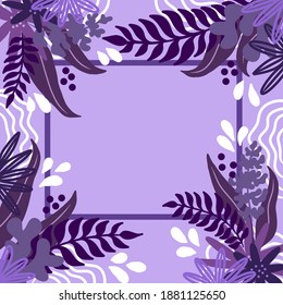 illustration vector graphic of Simple decoration, beautiful flower frame dominated by purple. fit for greeting card frames, wedding card, birthday card, souvenirs, etc.