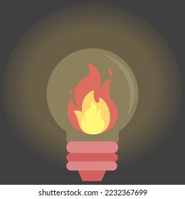 Vektorgrafik von einfachem Feuer in der Lampe Symbol, Trendy Flat Stil für Grafik-Design einzeln.