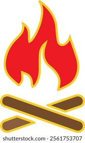 illustration vector graphic of a simple fire or flame icon