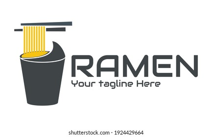 illustration vector graphic of simple instant noodle bowl packaging, perfect for noodle, ramen, restaurant, resto, cafe, etc.

