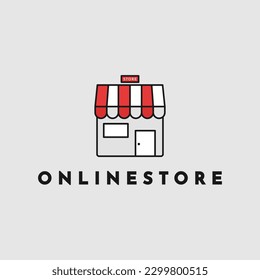 illustration vector graphic simple logo stall dtore design minimalist