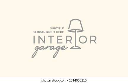 illustration vector graphic of simple, minimalist, modern, sophisticated, word mark for interior garage, interior decoration logo design