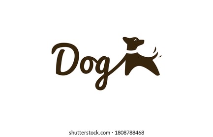 illustration vector graphic of simple, modern, minimalist, abstract mark, word mark for dog logo design