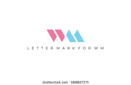 illustration vector graphic of simple, modern, flat, clean, sophisticated, abstract mark, letter mark for initial letter WM logo design