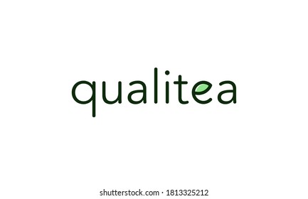 illustration vector graphic of simple, modern, unique, creative, word mark for combination quality and tea logo design