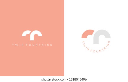 illustration vector graphic of simple, modern, flat, creative, unique, abstract mark, for abstract fountain, twin fountains logo design