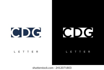 illustration vector graphic of simple, modern, flat, creative, geometric, letter mark, word mark for initial letter CDG logo design