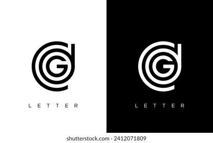 ilustración vectorial gráfico de simple, moderno, plano, creativo, geométrico, marca de letra, marca de palabra para el diseño del logotipo de la letra inicial de CDG