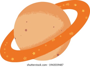 Illustration vector graphic of simple planet. Perfect for print product, sticker, education toys, etc.