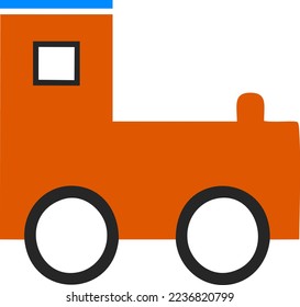 illustration vector graphic of simple toy train icon, for educational purpose, kid books, lists, journal, etc