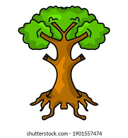 illustration Vector graphic simple tree image, suitable for posters, banners, templates